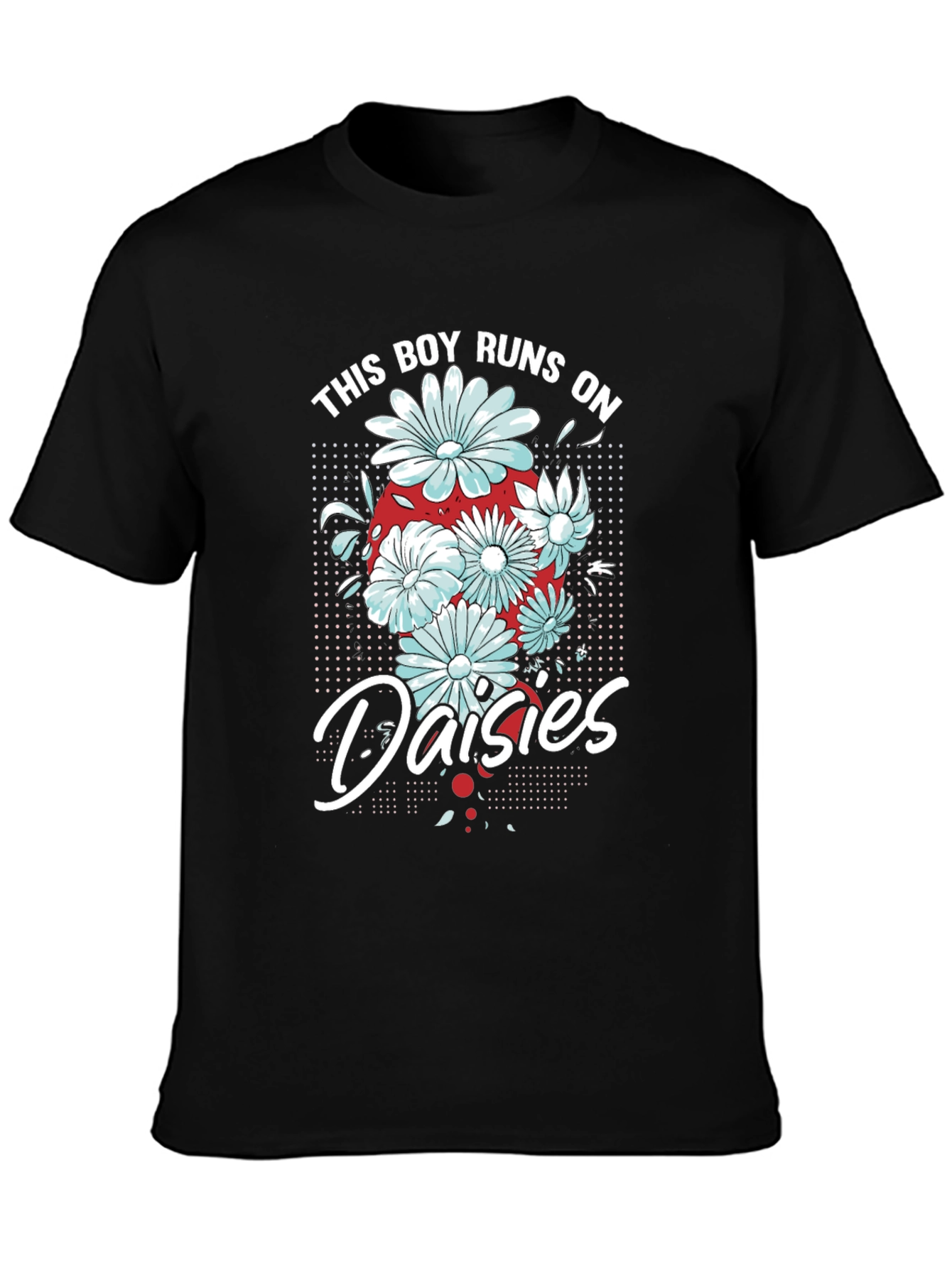 This Boy Runs on Daisies T-Shirt - Black