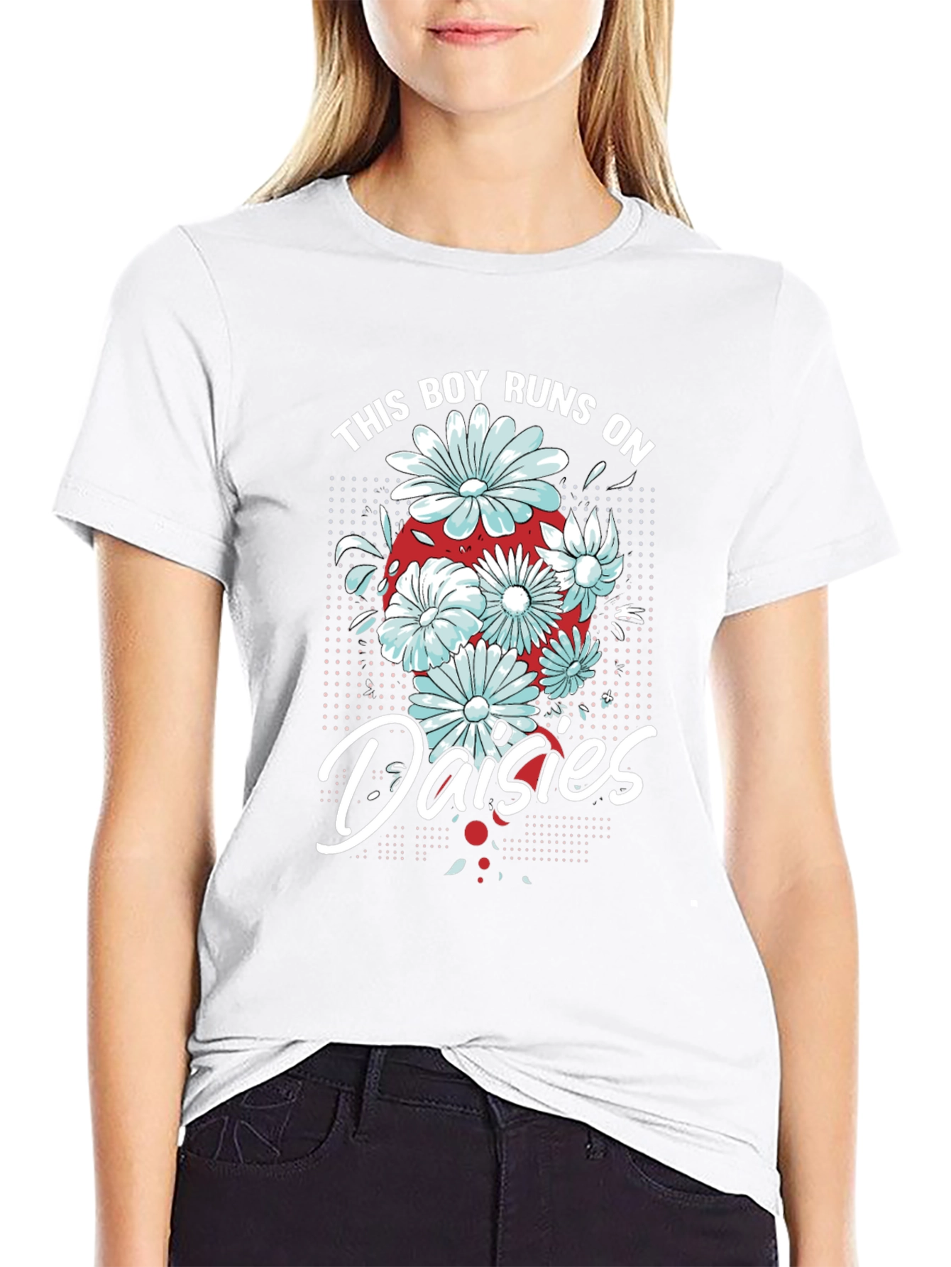 This Boy Runs on Daisies T-Shirt - Black