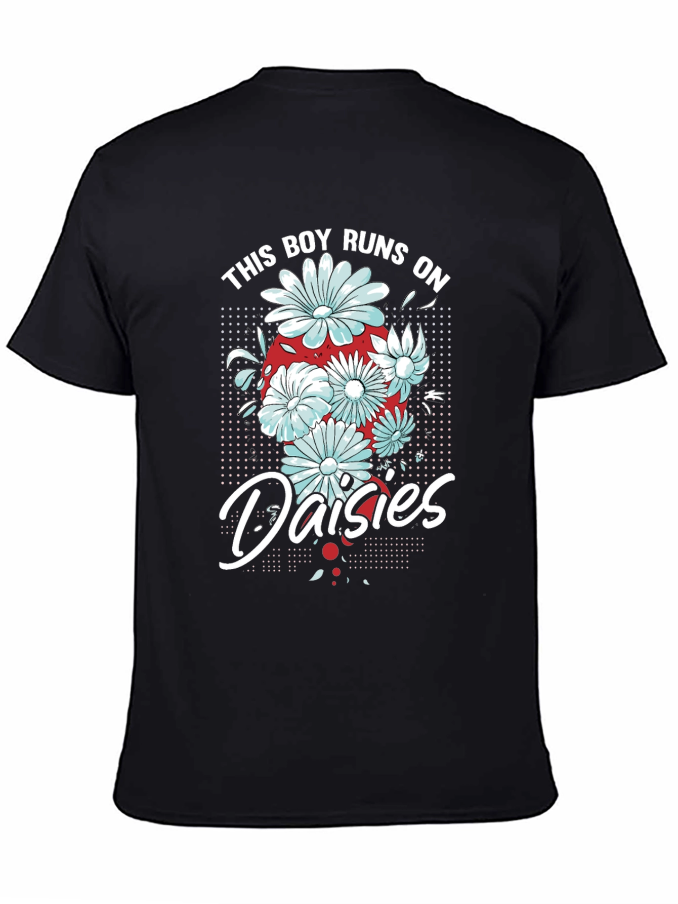 This Boy Runs on Daisies T-Shirt - Black