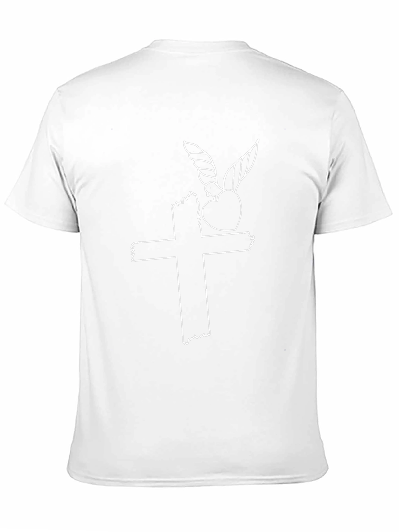 Christian Cross & Dove Graphic Tee - Black