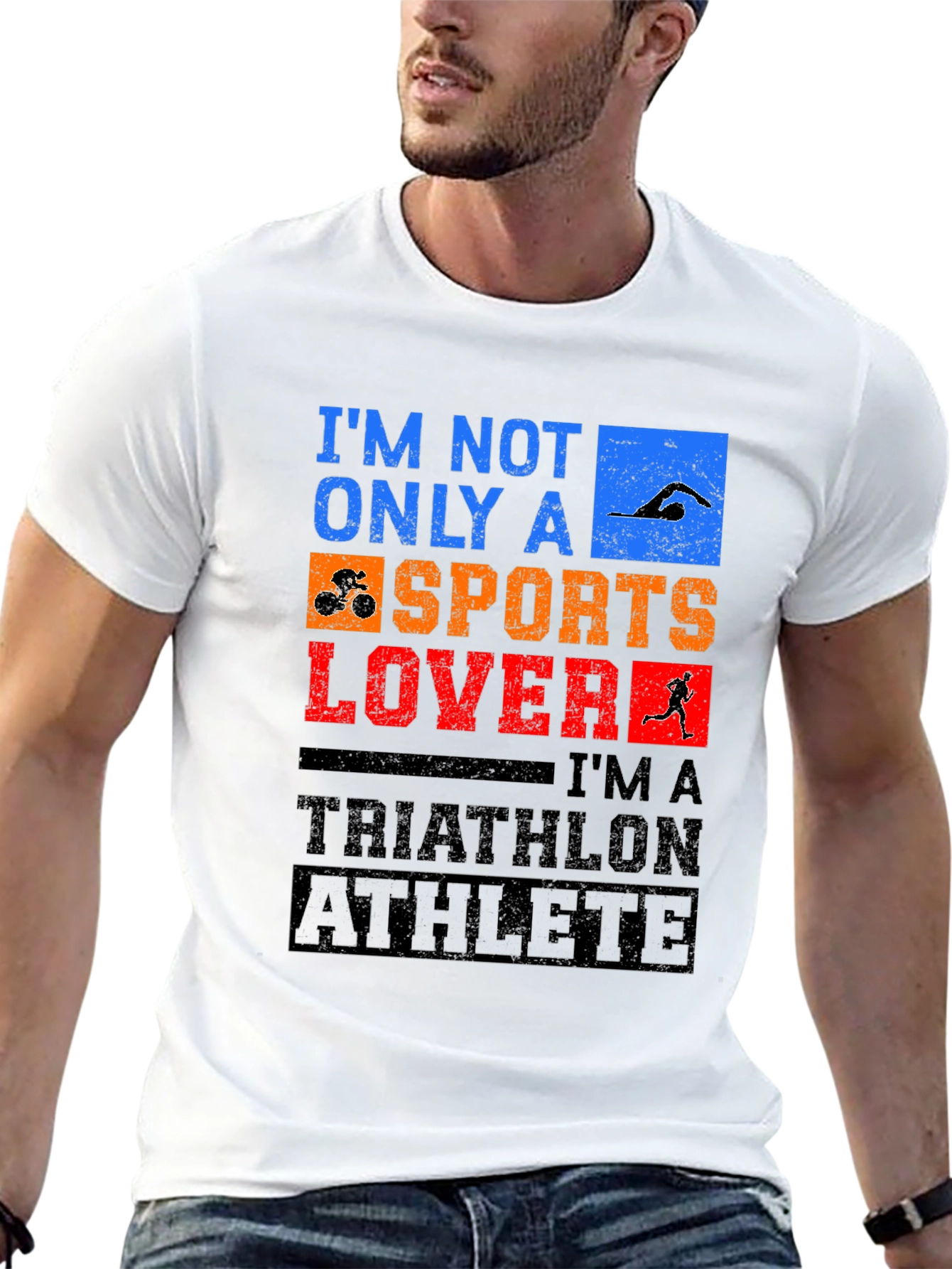 Triathlon Athlete Graphic T-Shirt - Sports Lover Tee