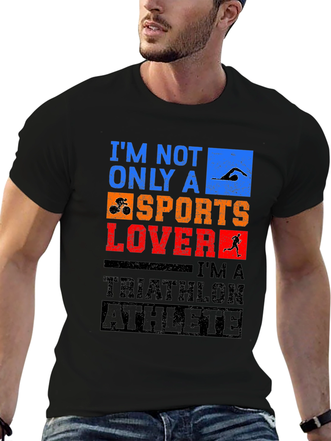 Triathlon Athlete Graphic T-Shirt - Sports Lover Tee