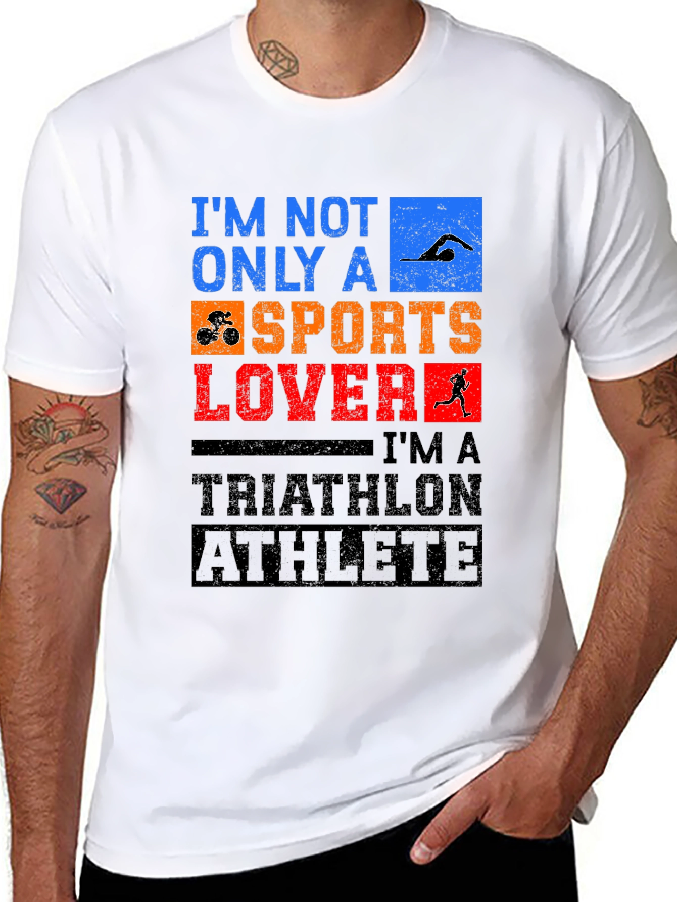 Triathlon Athlete Graphic T-Shirt - Sports Lover Tee