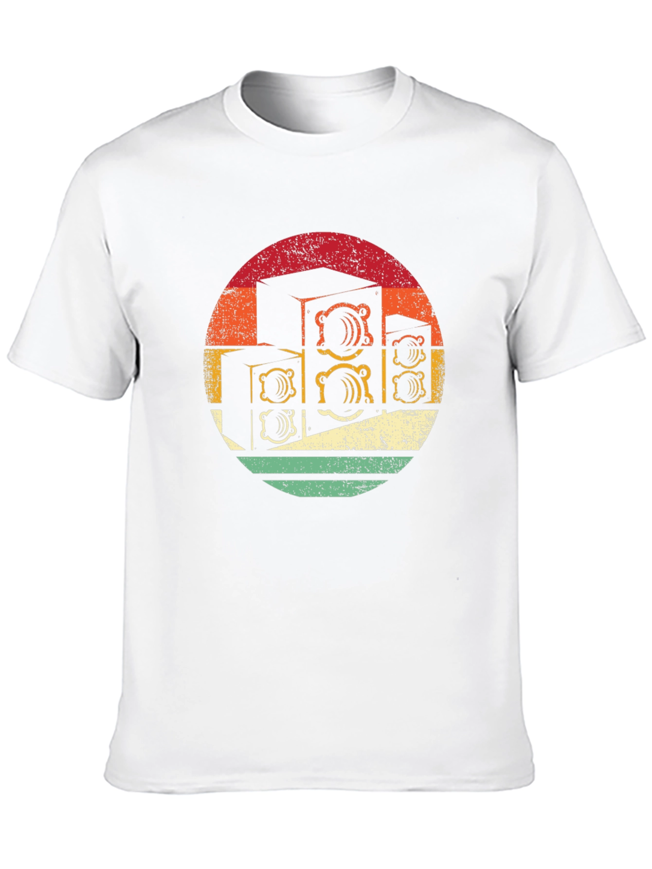 Retro Speaker Stack Black T-Shirt