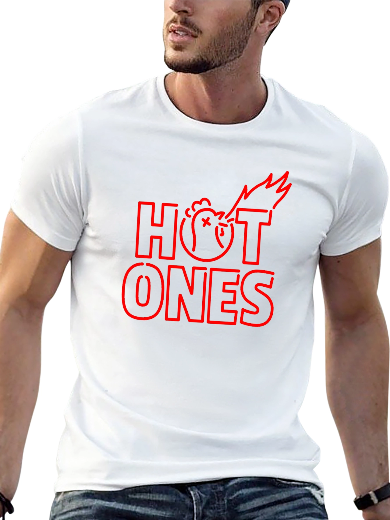 Hot Ones Graphic Tee - Spicy Chicken Design