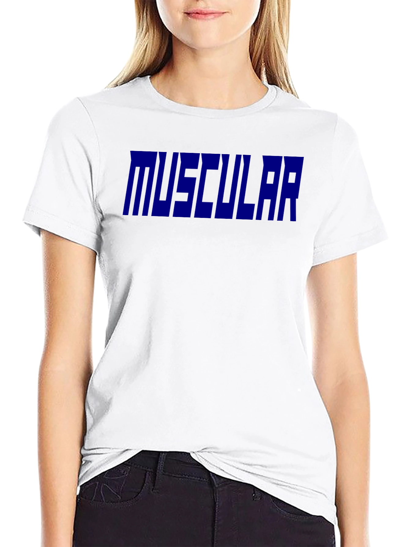 Muscular Graphic T-Shirt - Black Bold Print