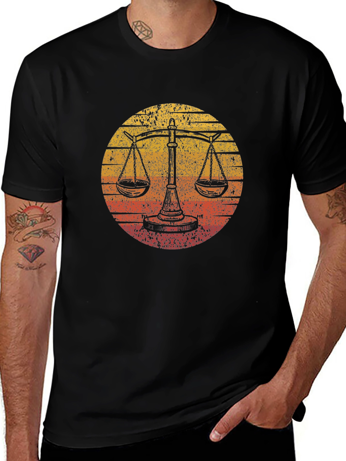Scales of Justice Sunset Graphic Tee