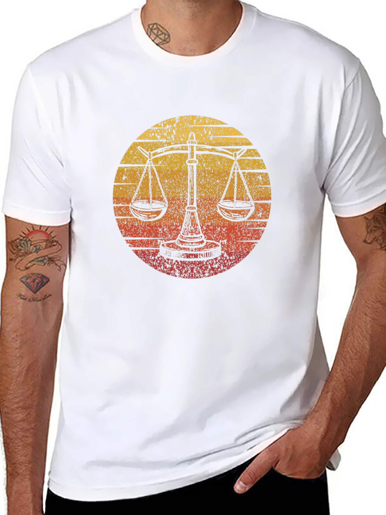 Scales of Justice Sunset Graphic Tee