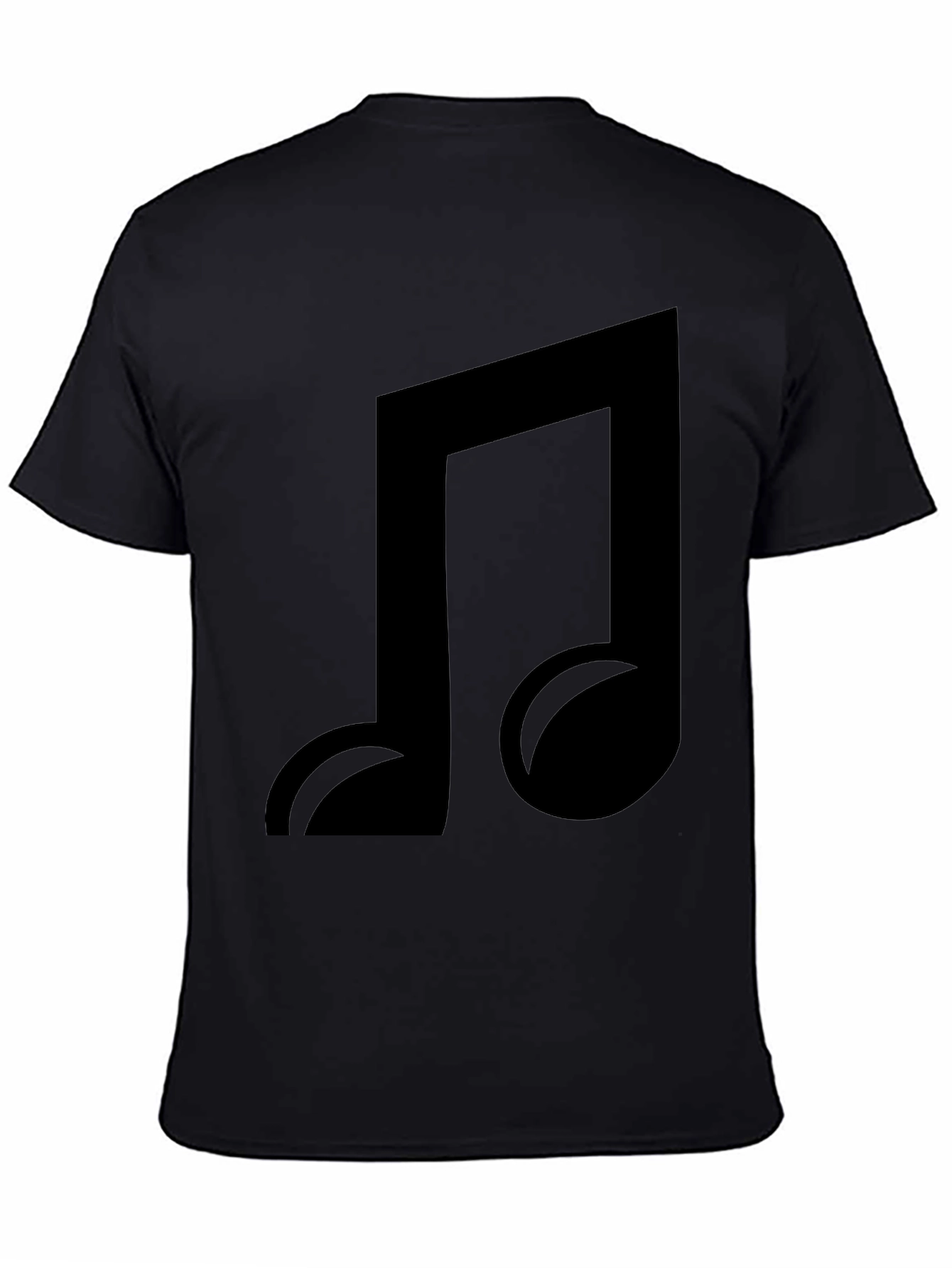 Black Music Note Graphic Tee - Casual Comfort