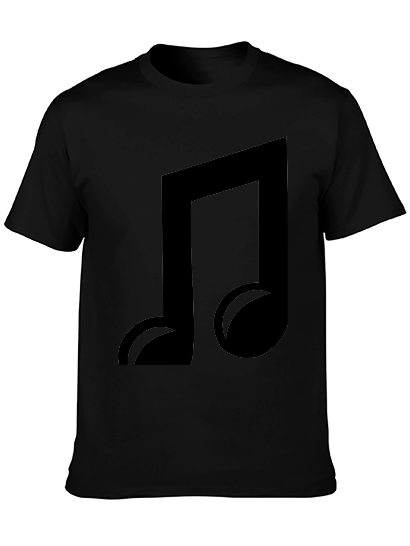 Black Music Note Graphic Tee - Casual Comfort