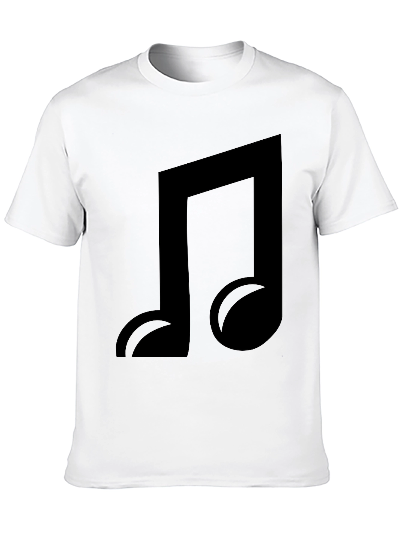Black Music Note Graphic Tee - Casual Comfort