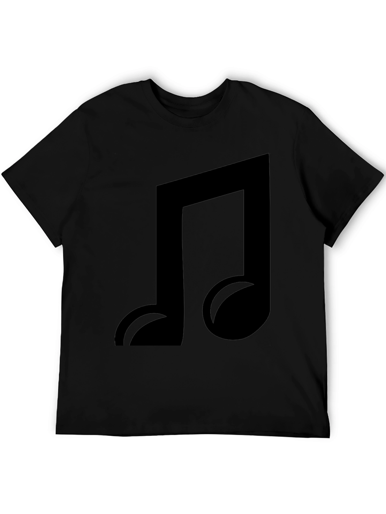 Black Music Note Graphic Tee - Casual Comfort
