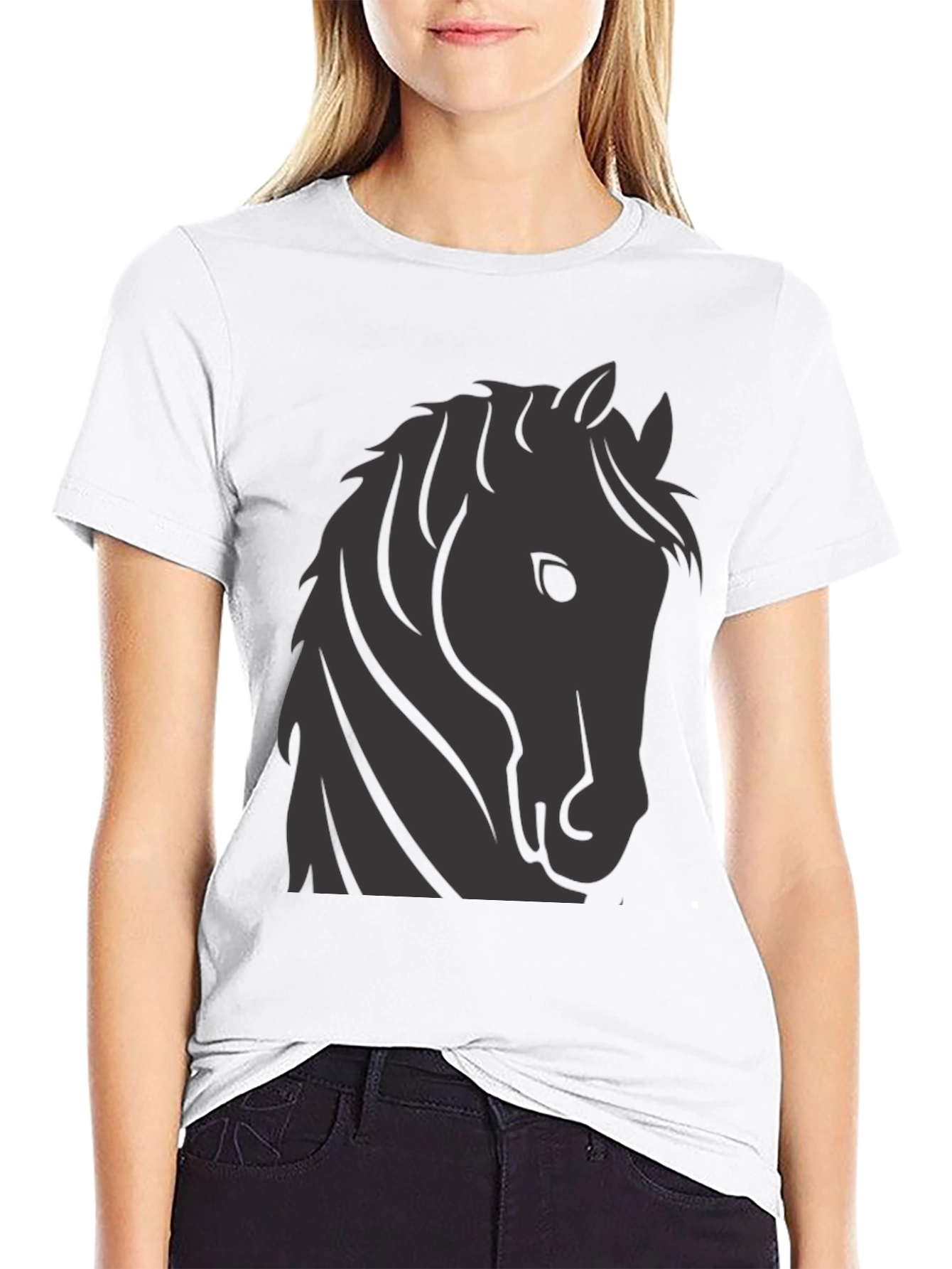 Horse Graphic Tee - Stylish Black T-Shirt