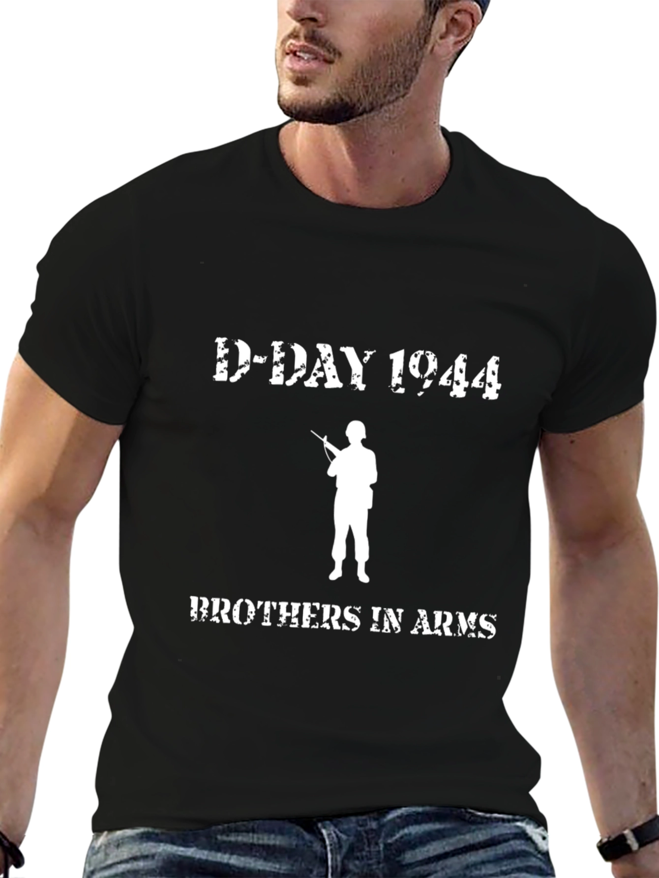D-Day 1944 Brothers in Arms Black T-Shirt