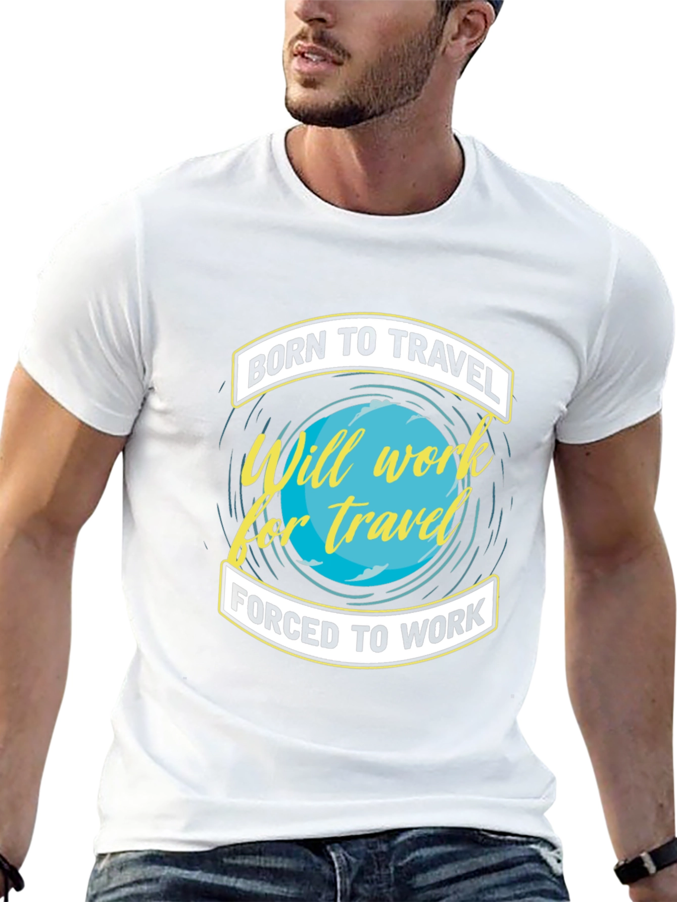 Born To Travel Black Graphic T-Shirt