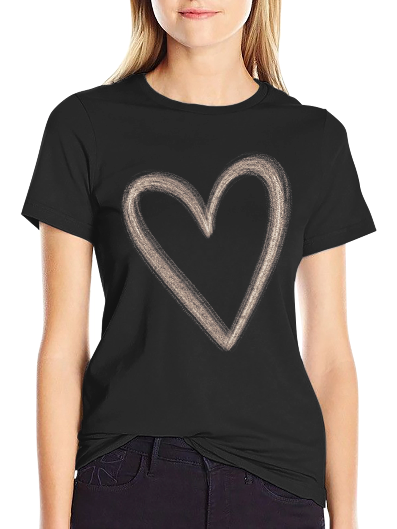Heart Graphic Black T-Shirt