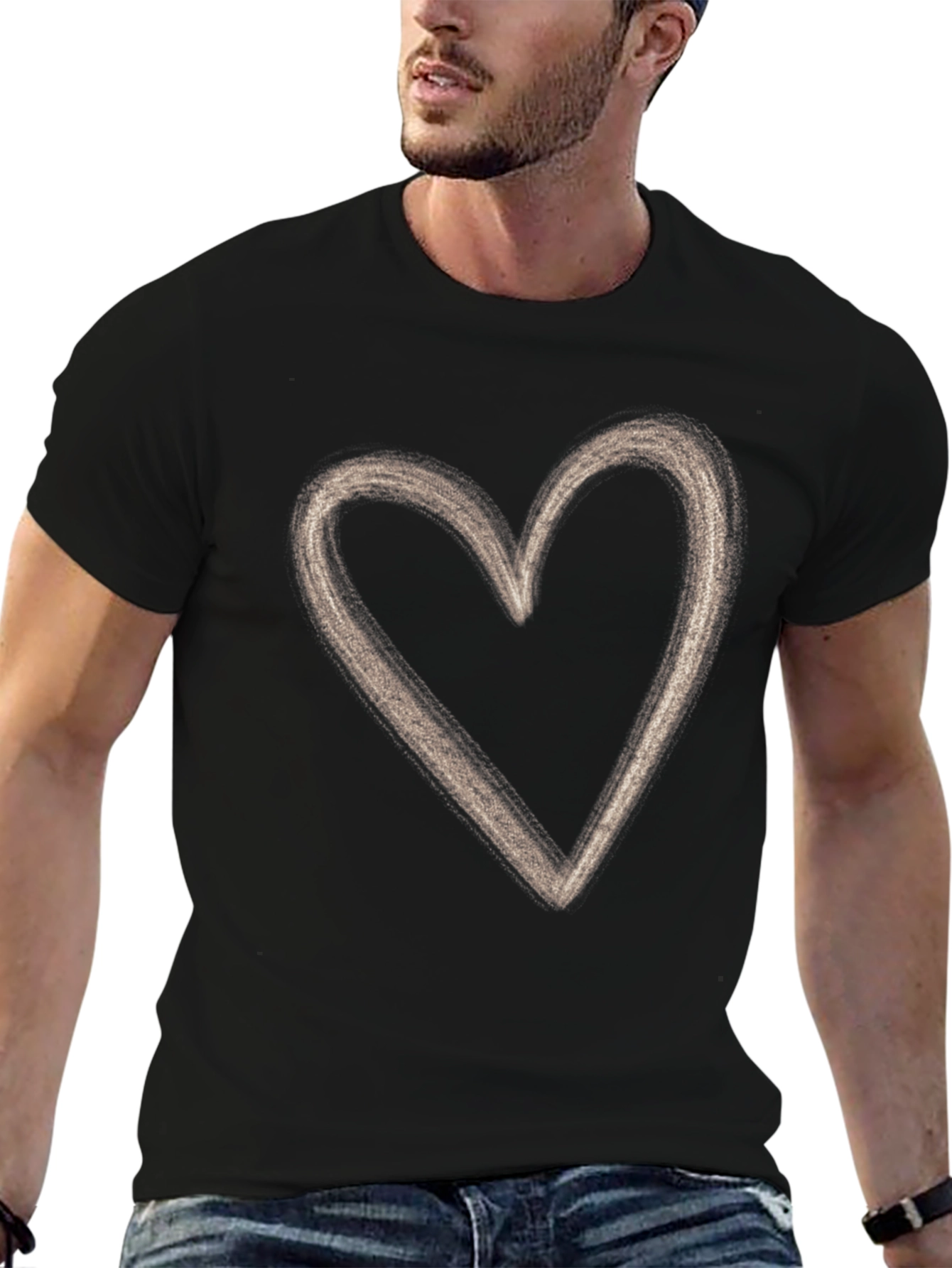 Heart Graphic Black T-Shirt