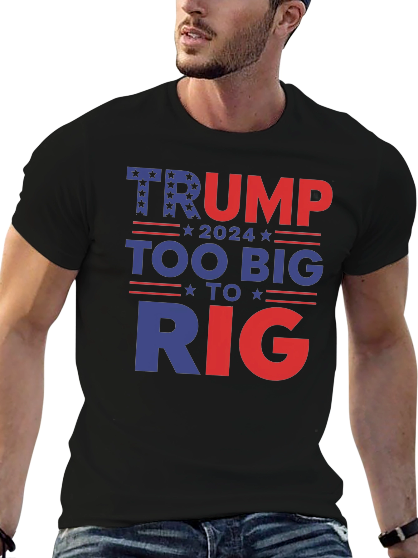 Trump 2024 Too Big To Rig Graphic Tee