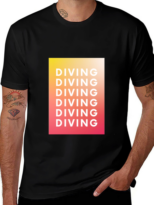 Diving Graphic Tee - Gradient Black T-Shirt