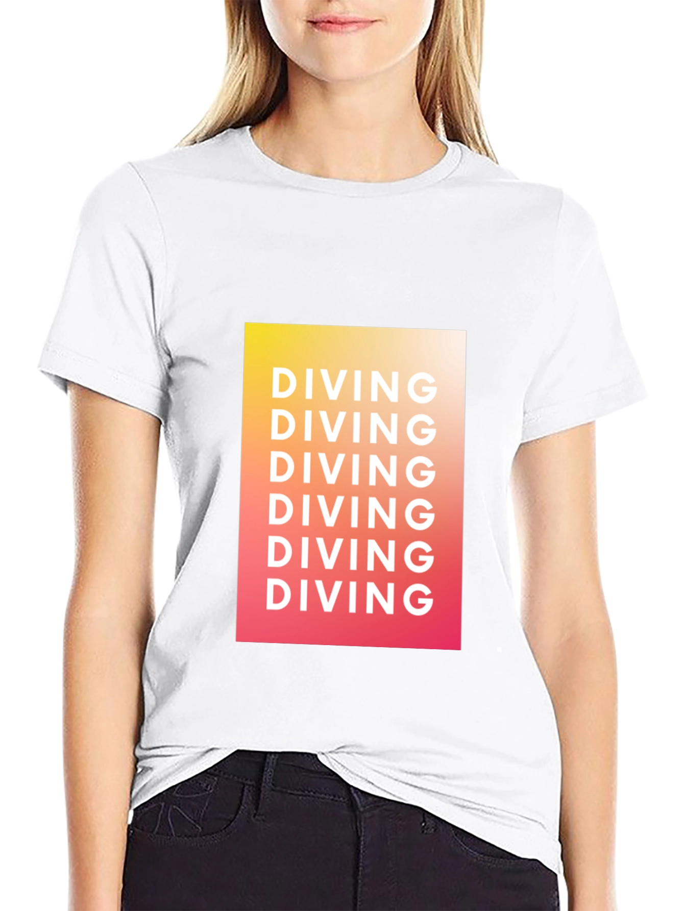 Diving Graphic Tee - Gradient Black T-Shirt