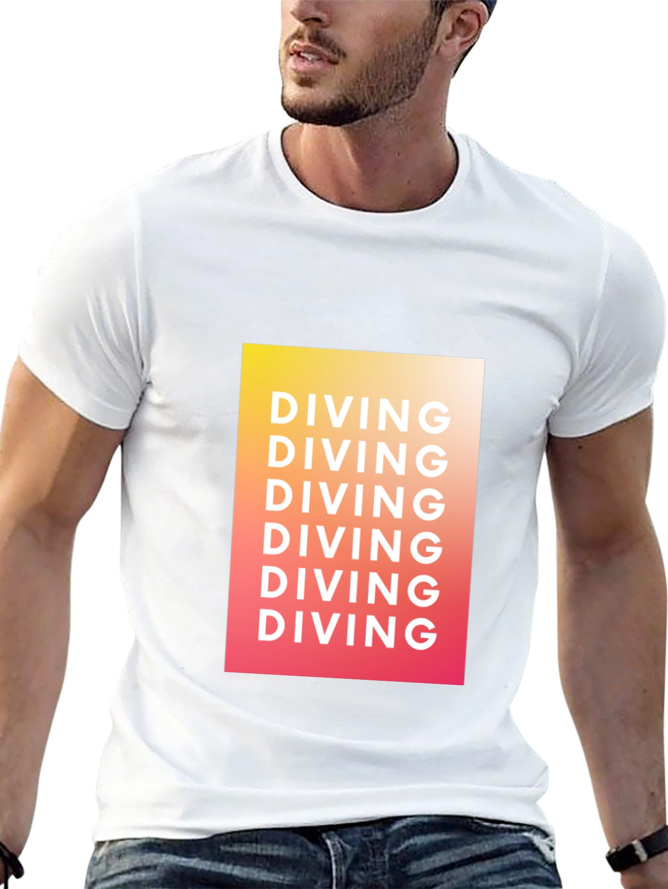 Diving Graphic Tee - Gradient Black T-Shirt