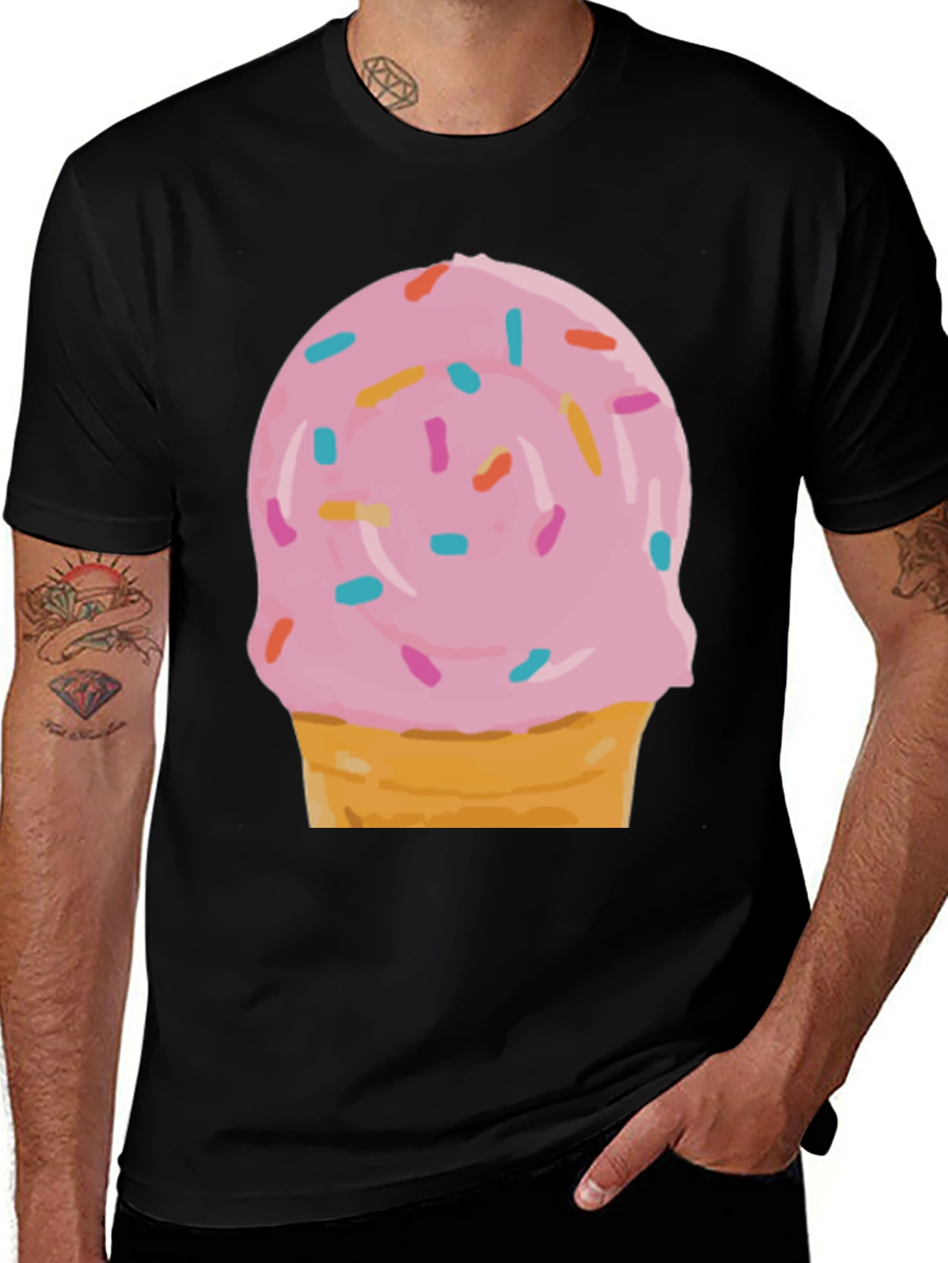 Fun Ice Cream Cone Graphic T-Shirt