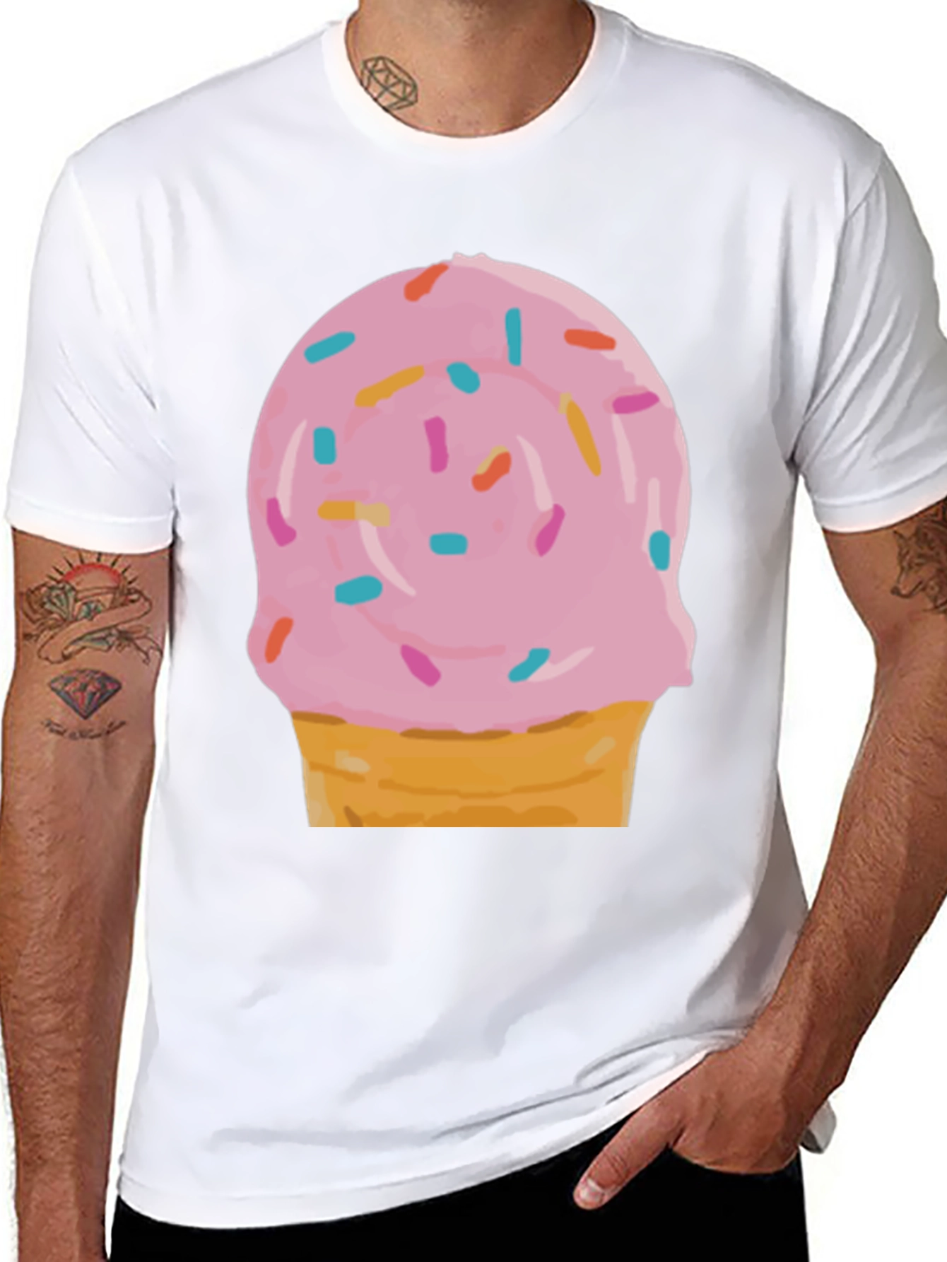 Fun Ice Cream Cone Graphic T-Shirt