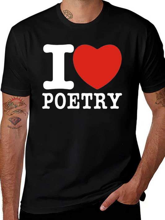 I Heart Poetry Graphic Tee - Soft Cotton Blend Shirt