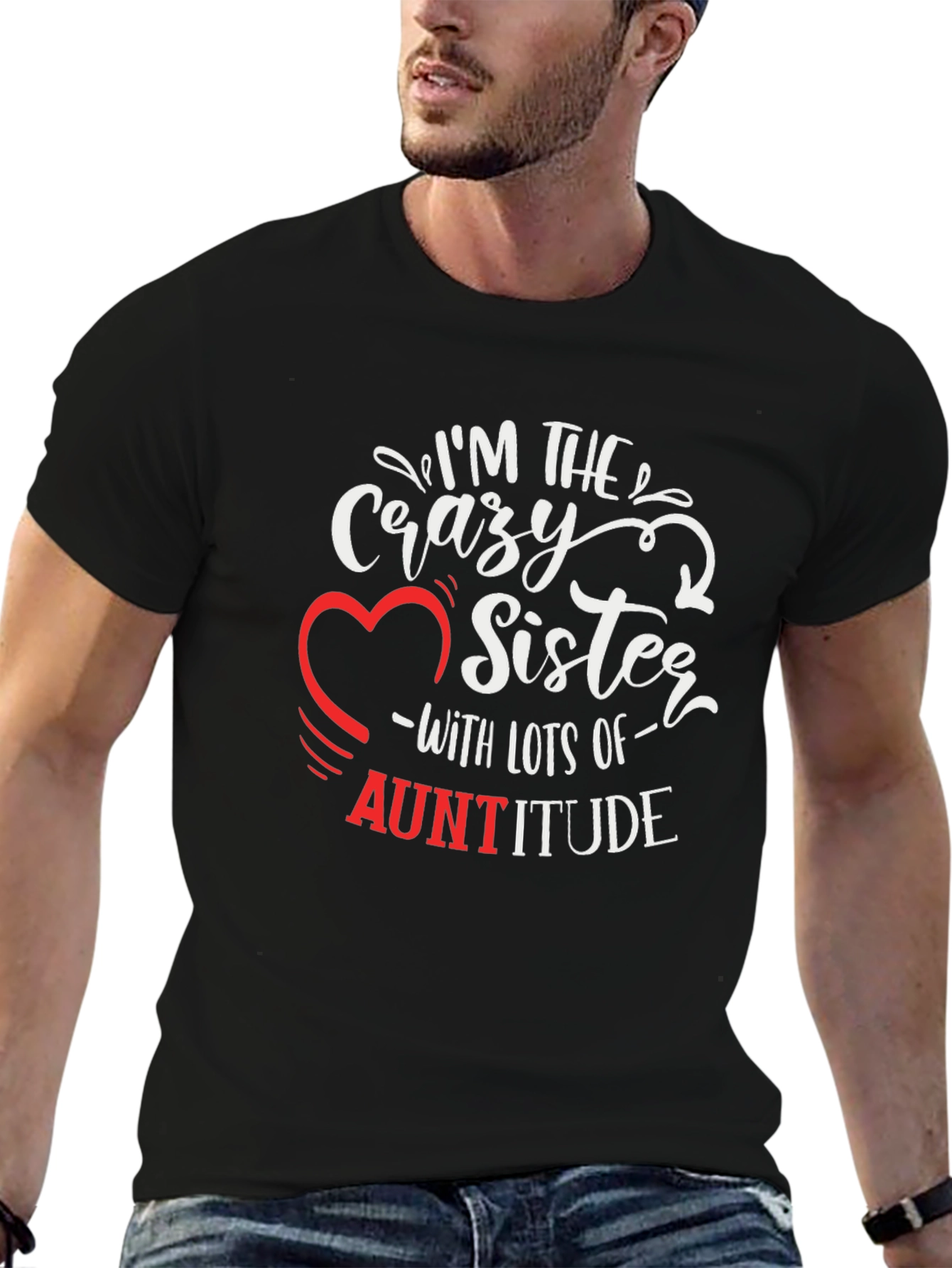 Crazy Sister Auntitude Black T-Shirt