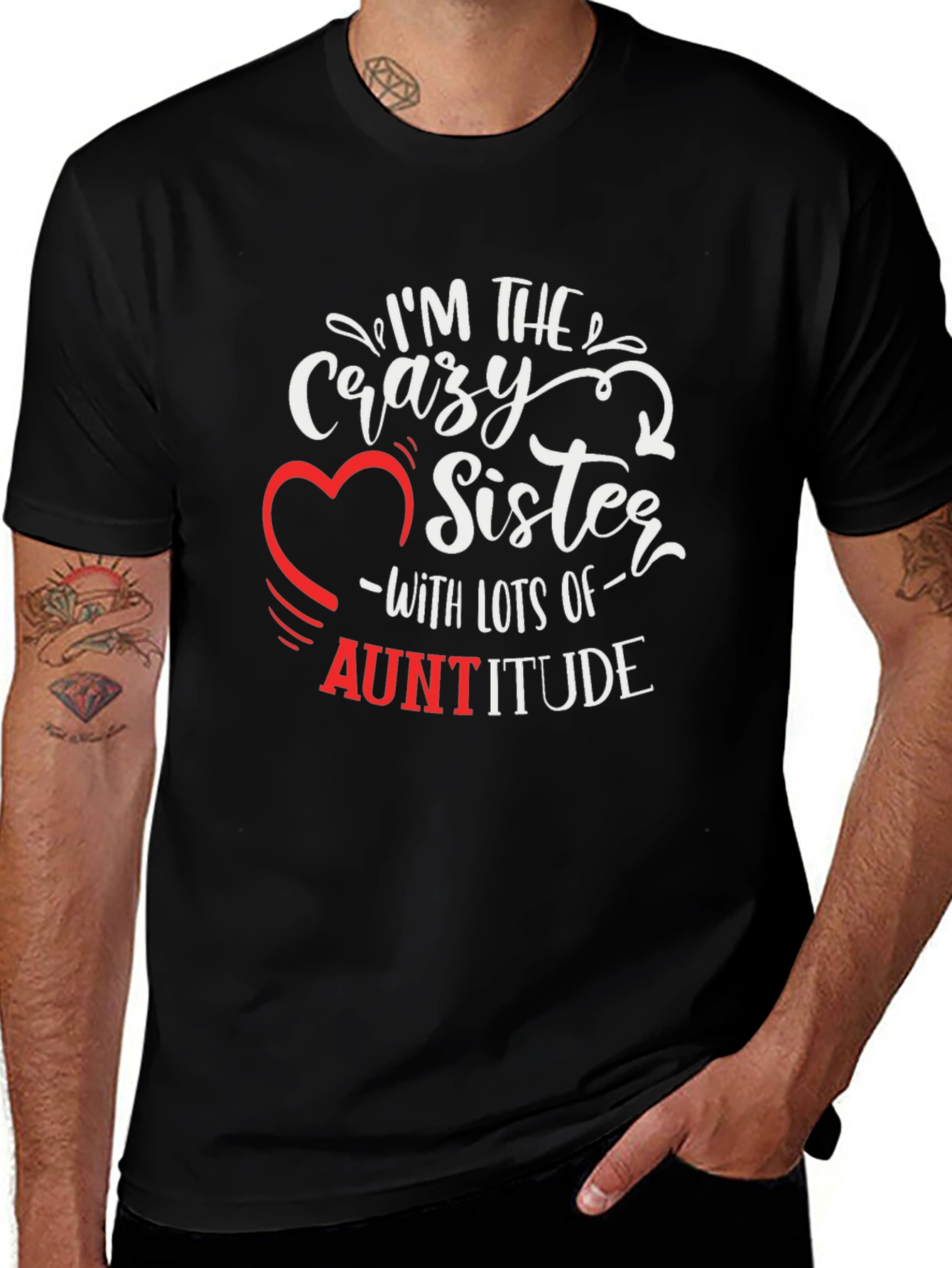 Crazy Sister Auntitude Black T-Shirt