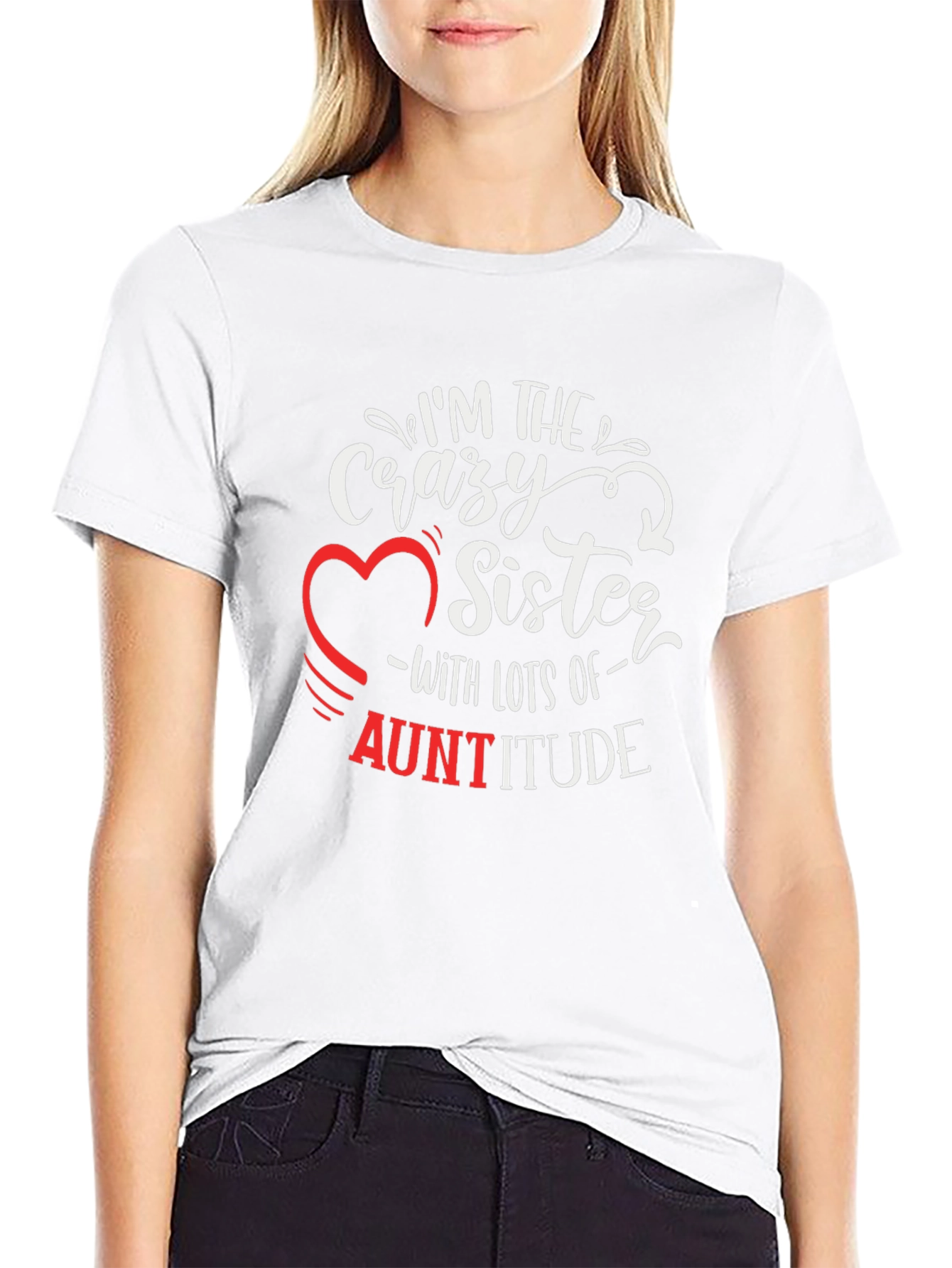 Crazy Sister Auntitude Black T-Shirt