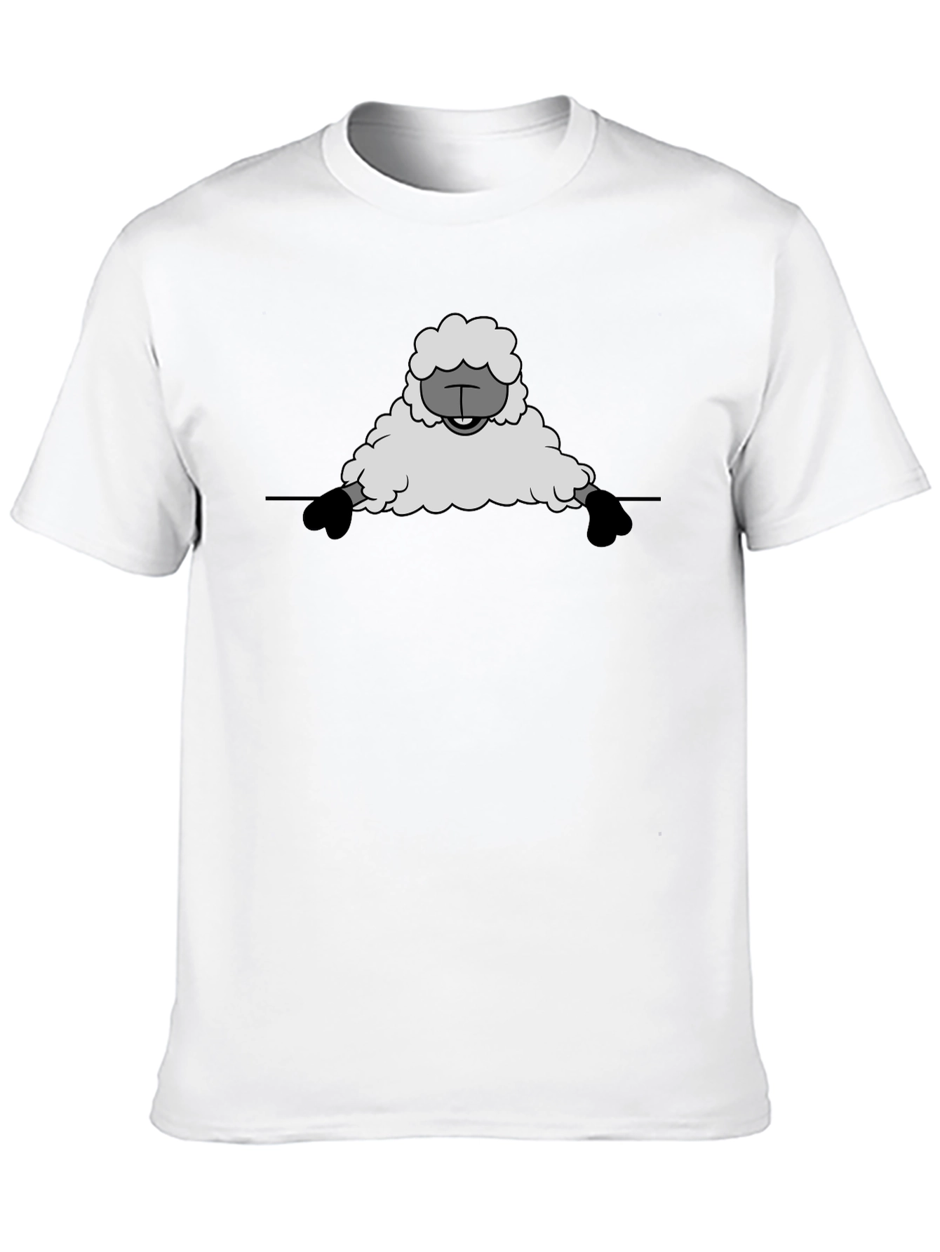 Funny Sheep Graphic Tee - Black Cotton T-Shirt
