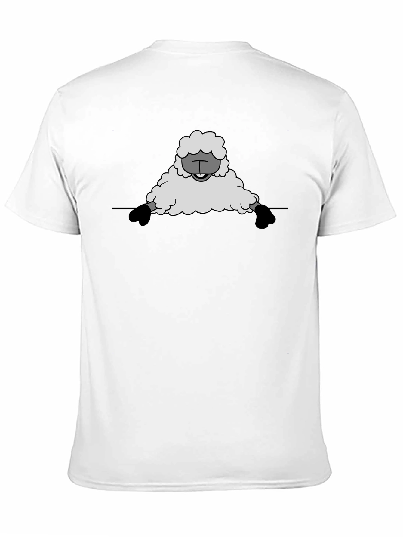 Funny Sheep Graphic Tee - Black Cotton T-Shirt