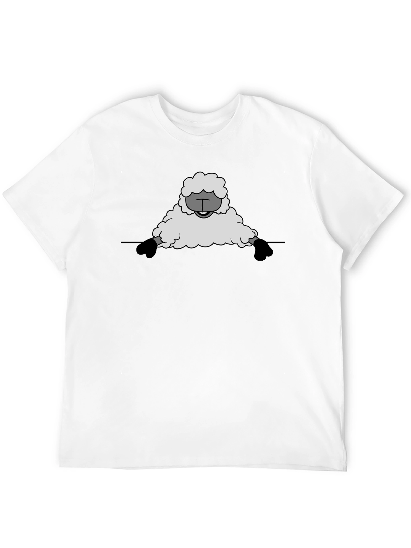 Funny Sheep Graphic Tee - Black Cotton T-Shirt
