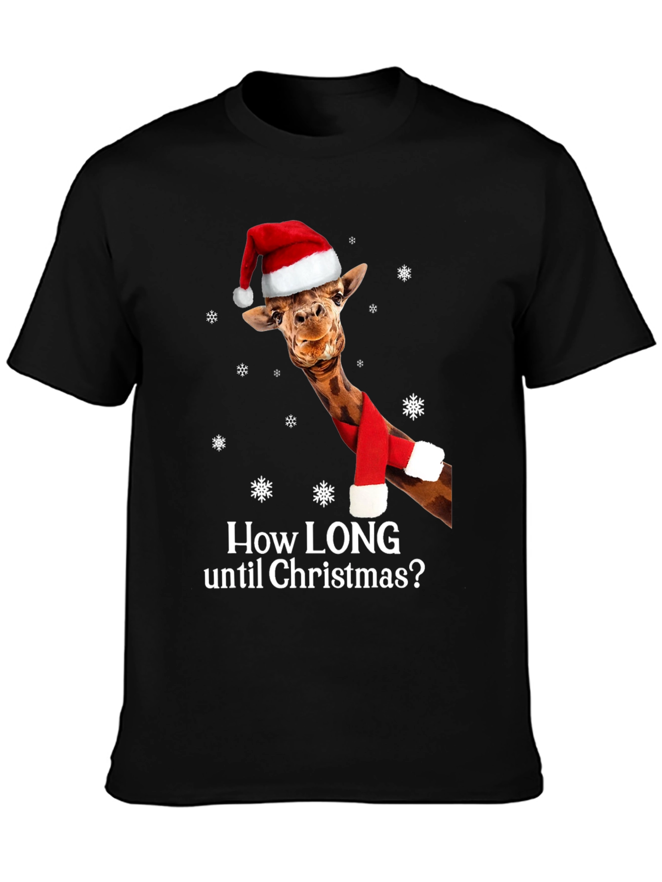 Christmas Giraffe T-Shirt - Holiday Countdown Tee