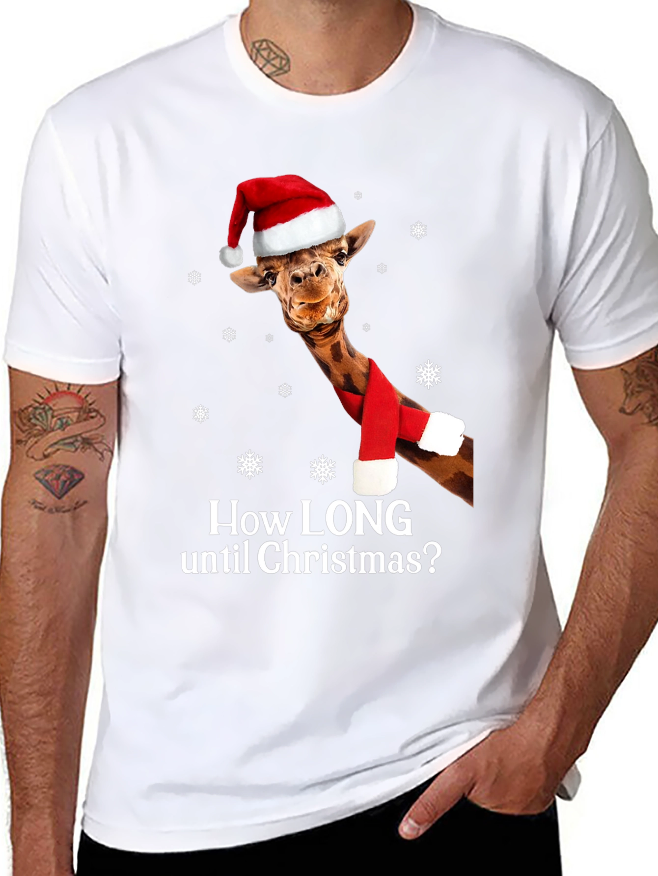 Christmas Giraffe T-Shirt - Holiday Countdown Tee