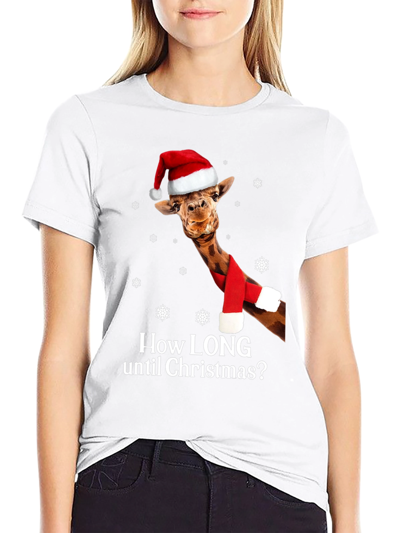 Christmas Giraffe T-Shirt - Holiday Countdown Tee