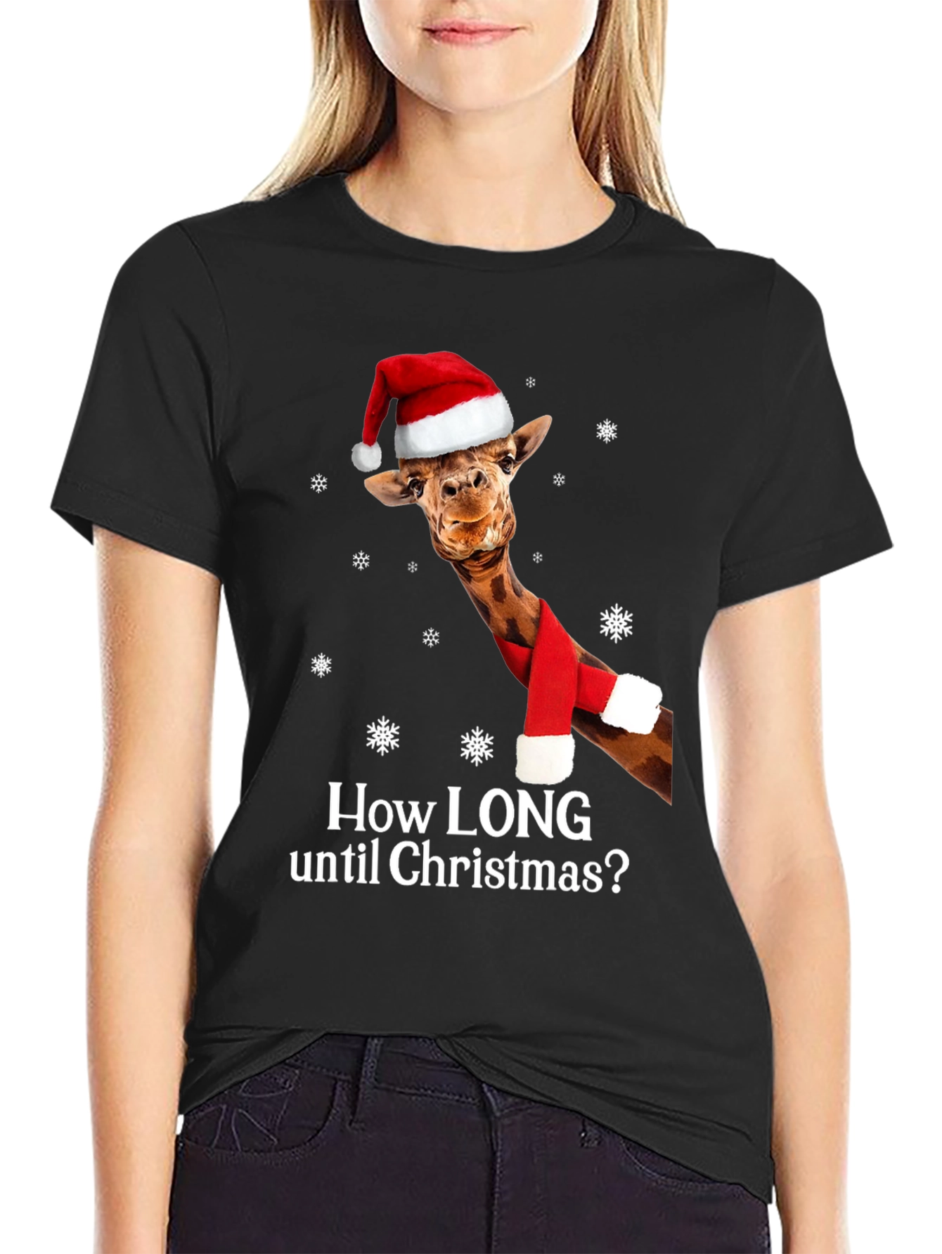 Christmas Giraffe T-Shirt - Holiday Countdown Tee