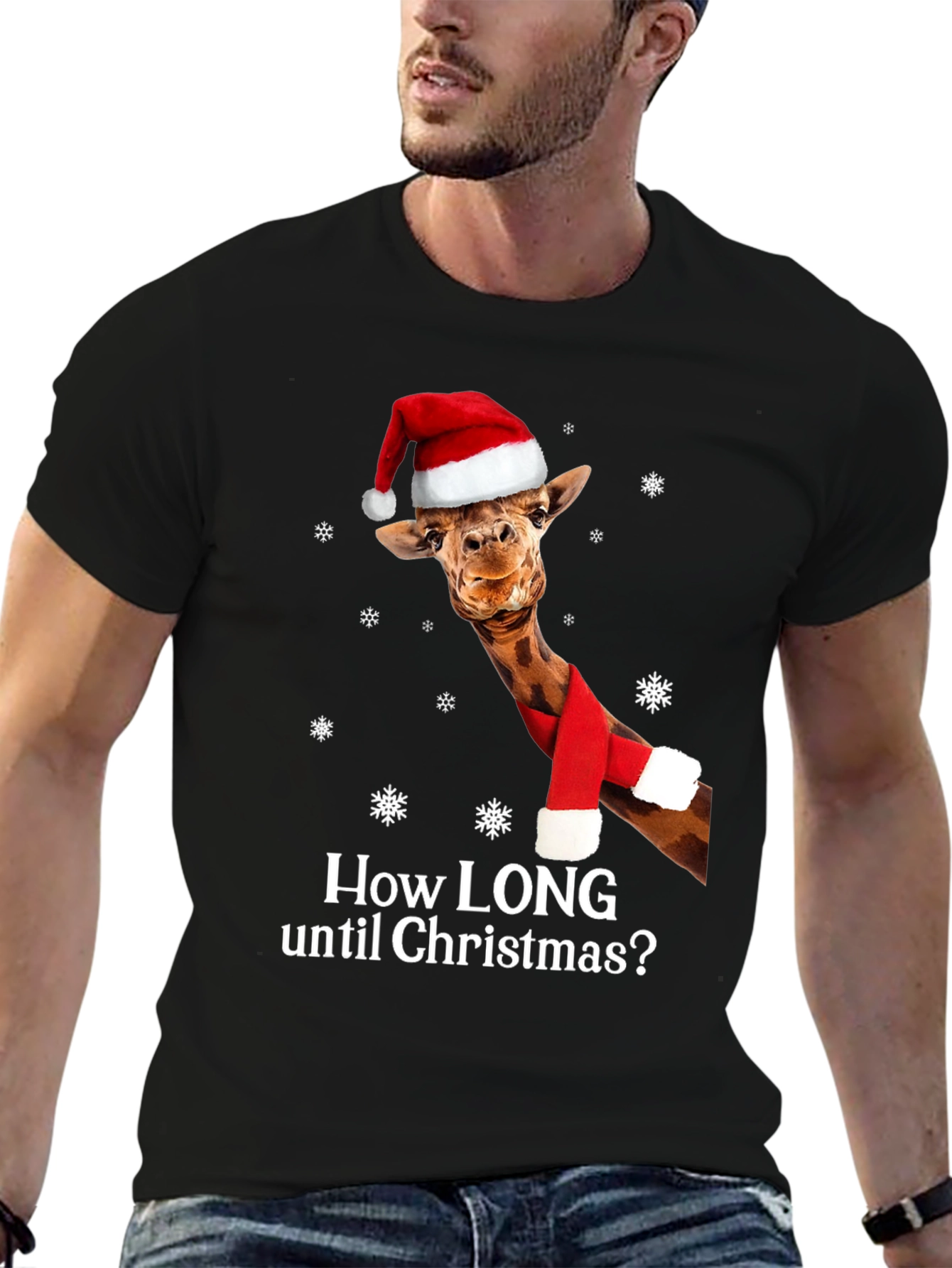 Christmas Giraffe T-Shirt - Holiday Countdown Tee