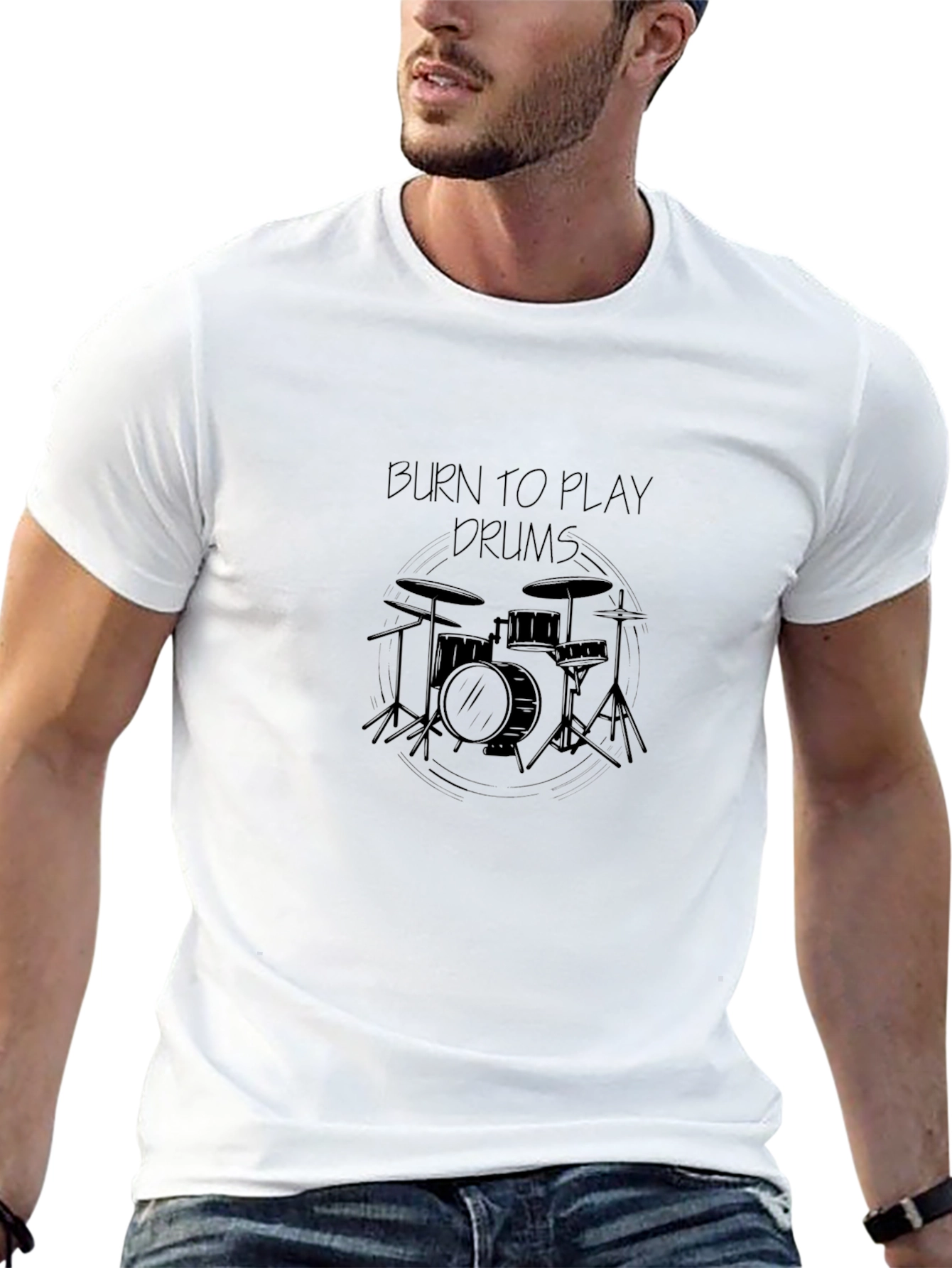 Burn to Play Drums T-Shirt - Black