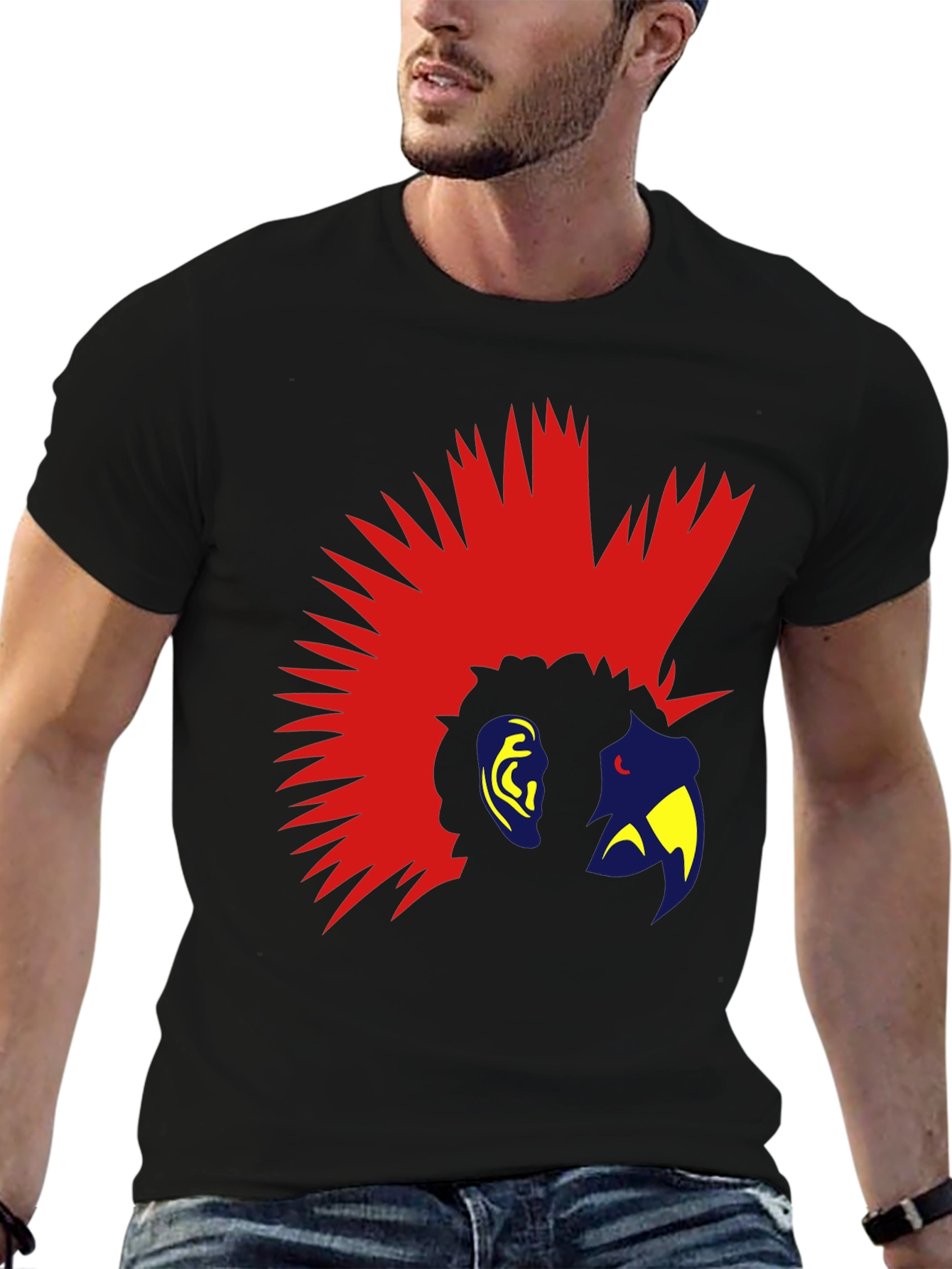 Mohawk Parrot Graphic Tee - Cool Bird T-Shirt