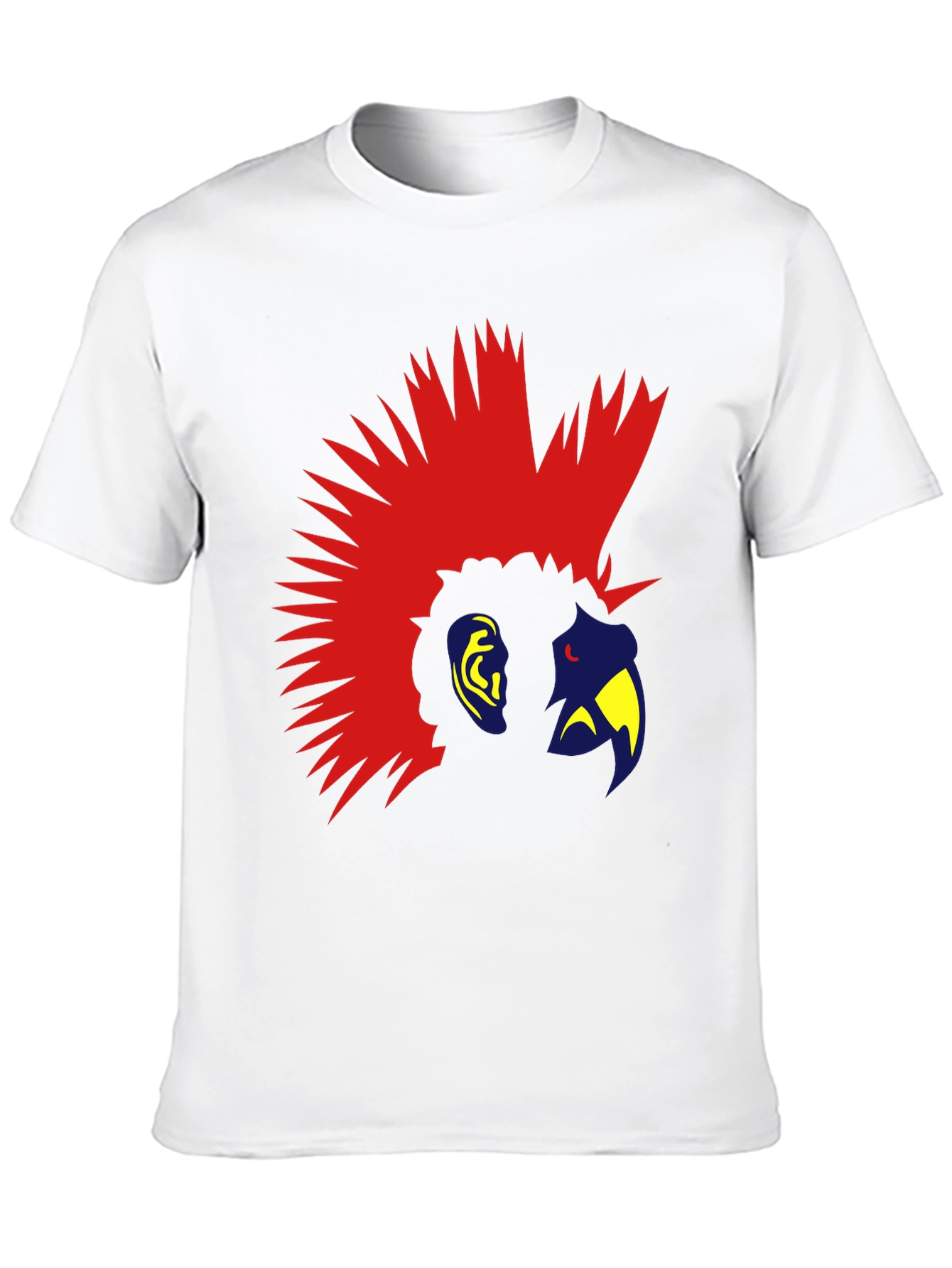 Mohawk Parrot Graphic Tee - Cool Bird T-Shirt