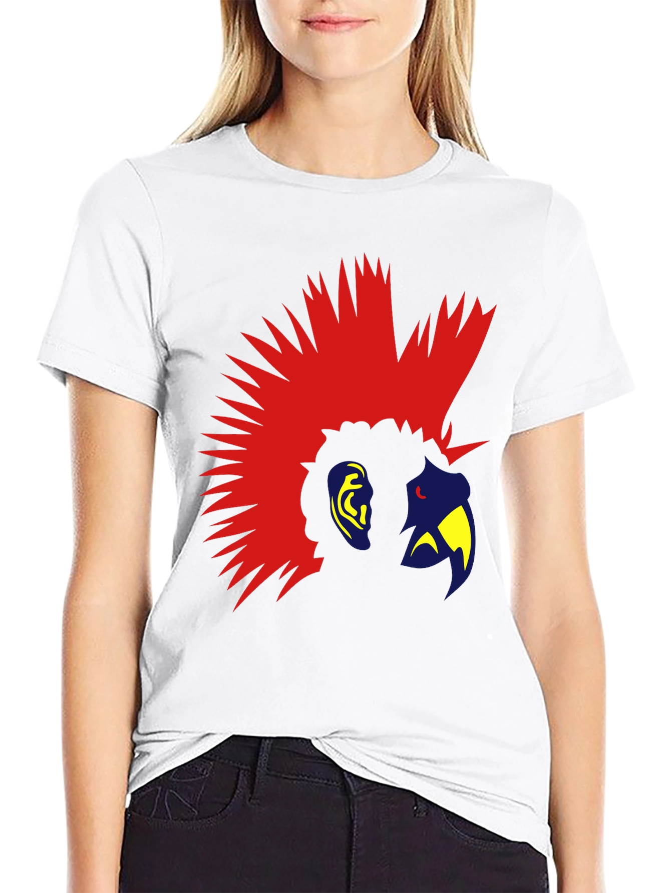 Mohawk Parrot Graphic Tee - Cool Bird T-Shirt