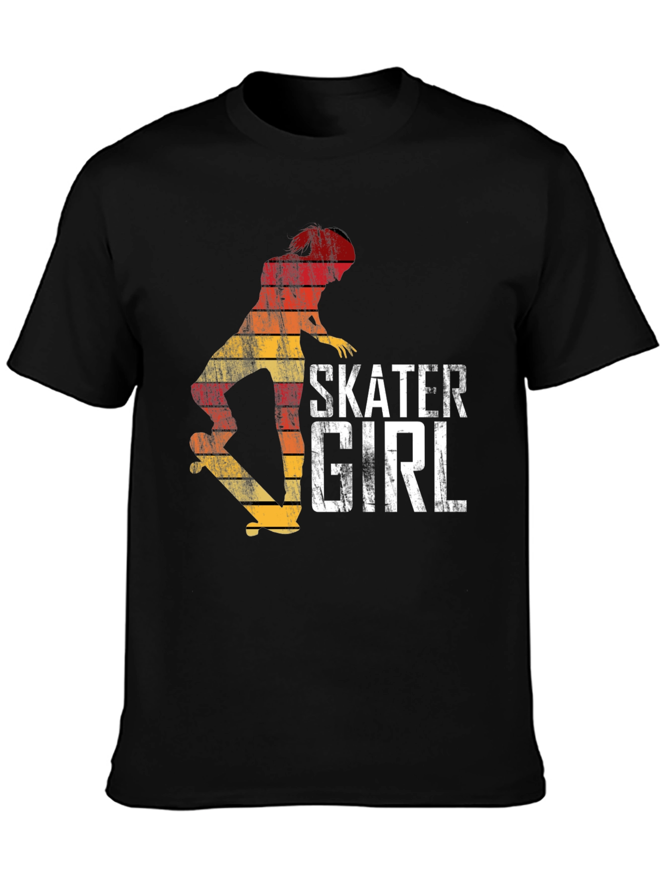 Skater Girl Retro Graphic T-Shirt