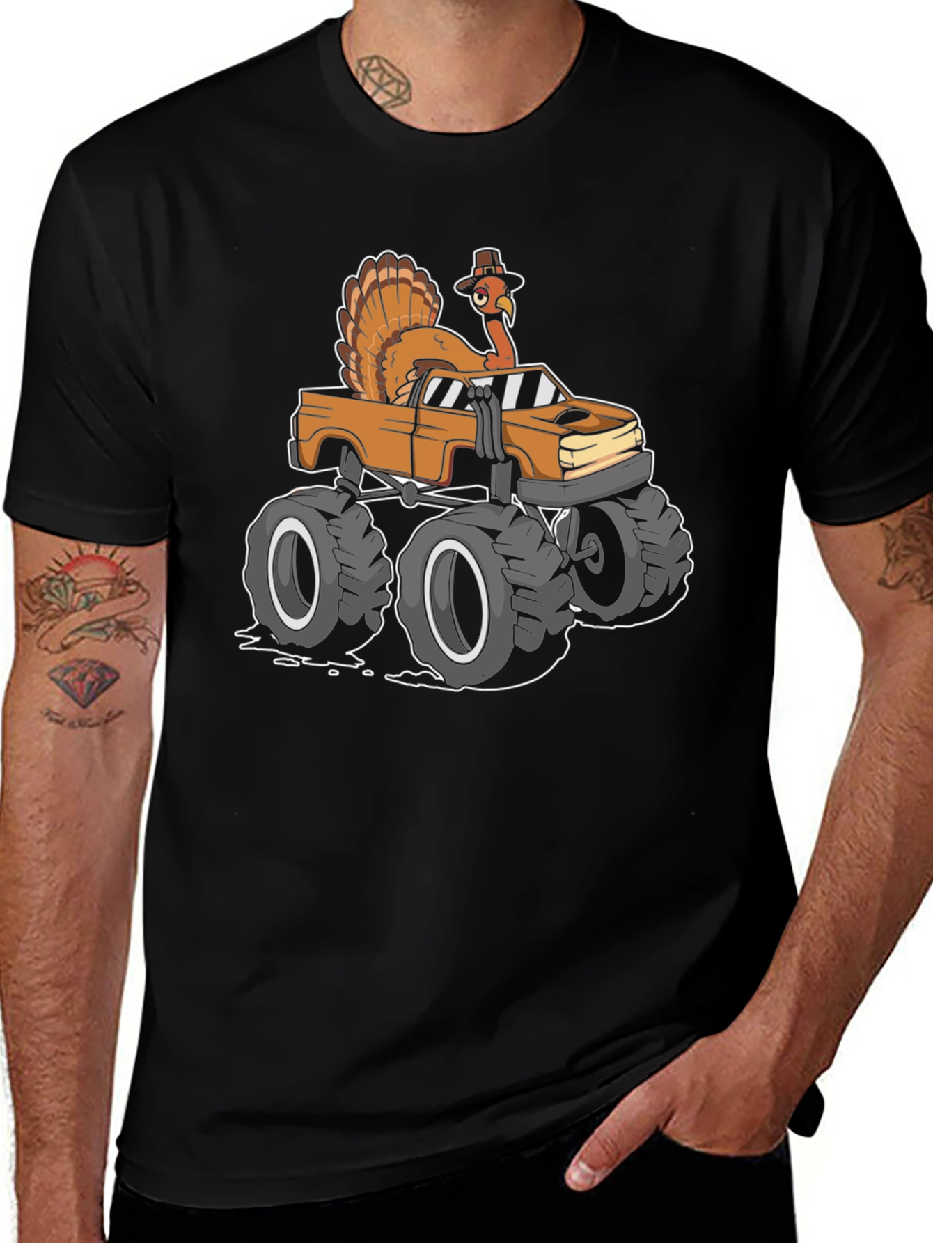 Thanksgiving Turkey Monster Truck Graphic Tee