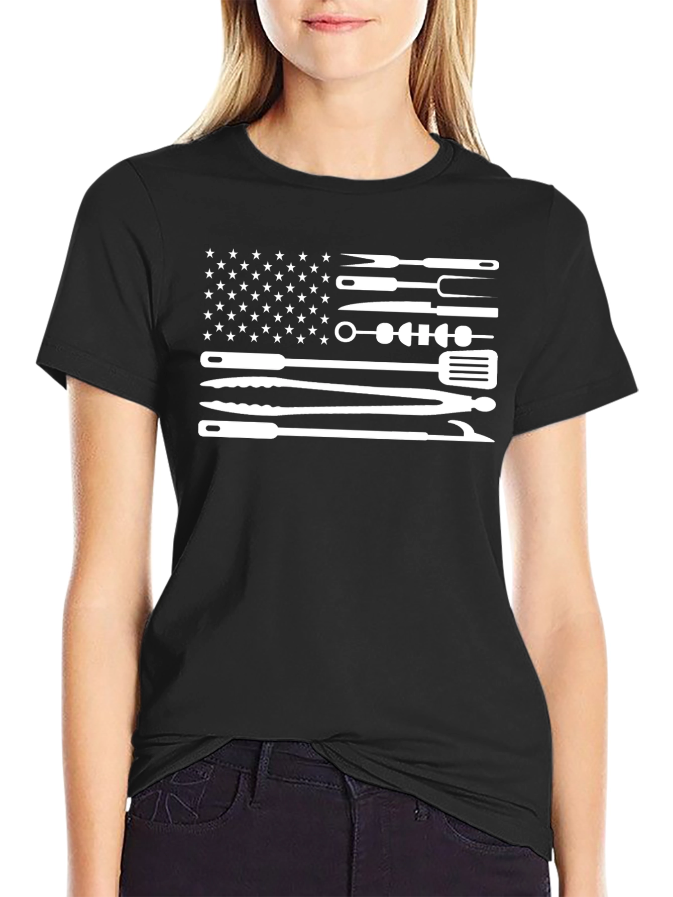 BBQ Grill American Flag T-Shirt
