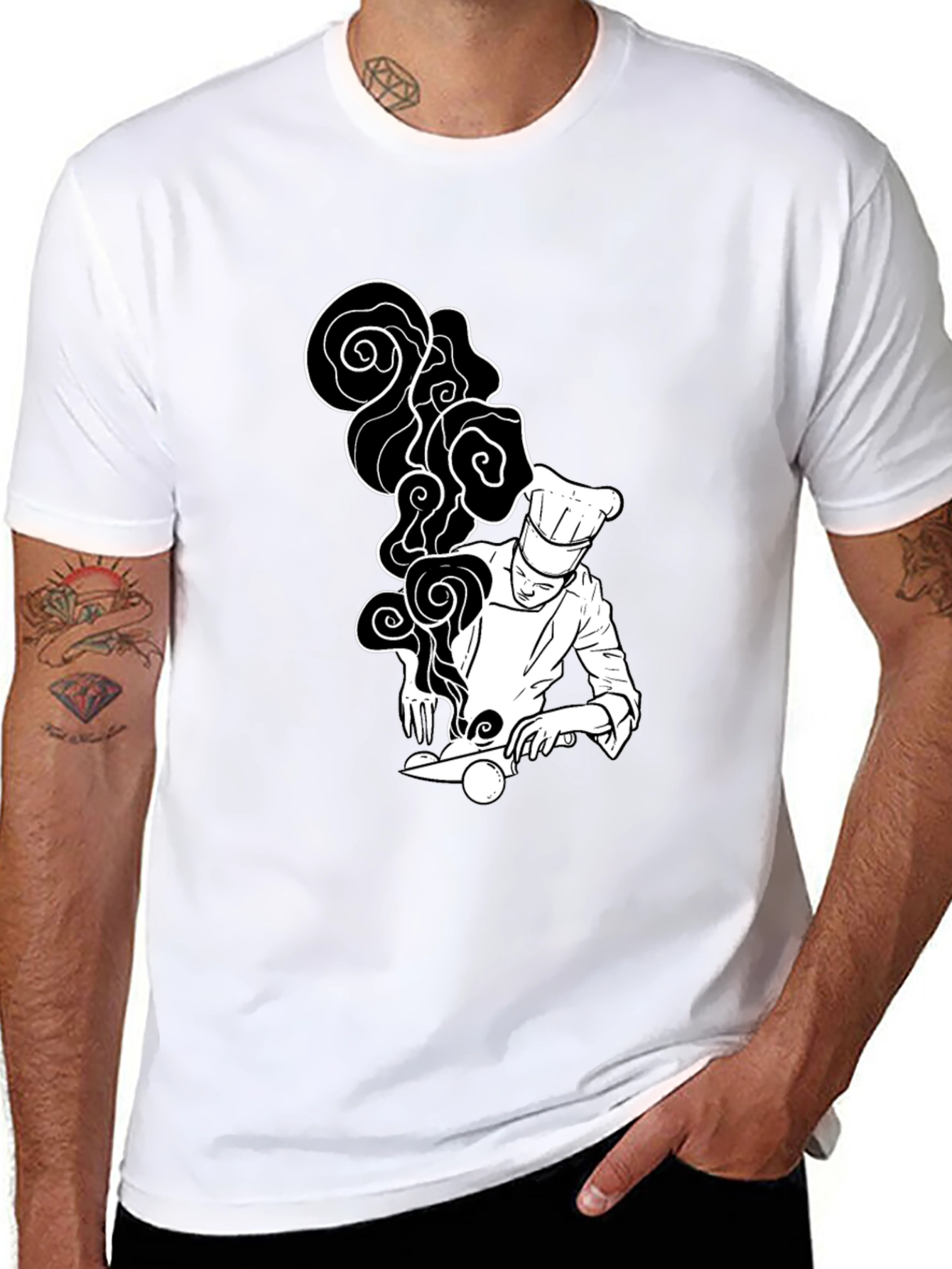 Chef Graphic T-Shirt - Black Unique Design