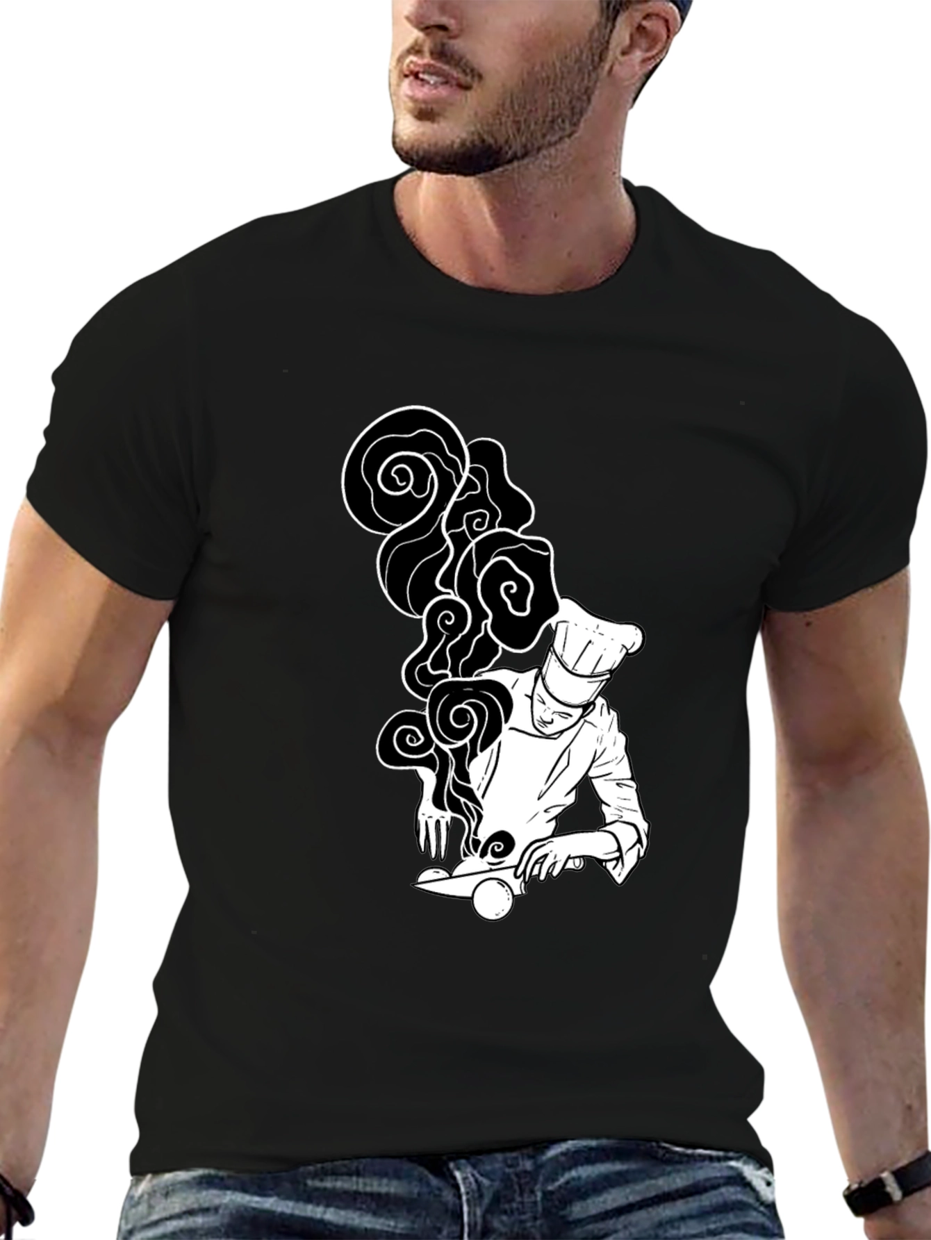 Chef Graphic T-Shirt - Black Unique Design
