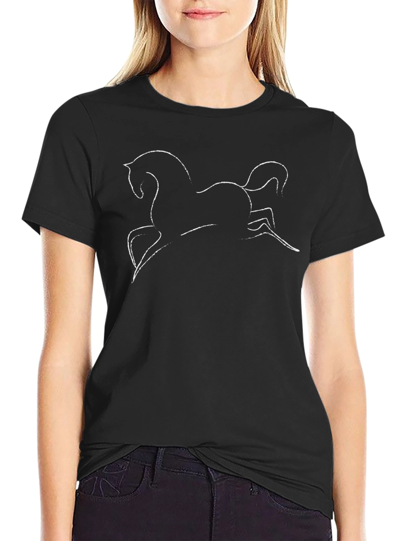Horse Graphic Tee - Black Casual Shirt