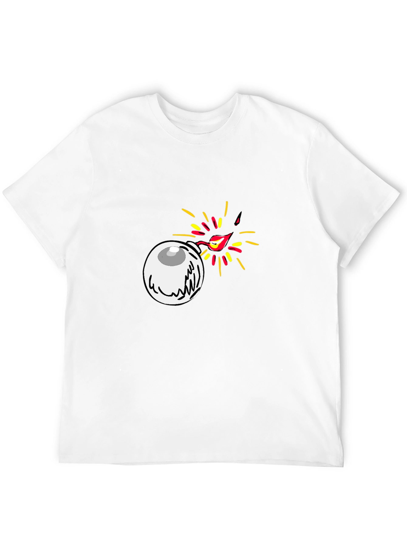 Eye Bomb Graphic Tee - Black Cotton T-Shirt